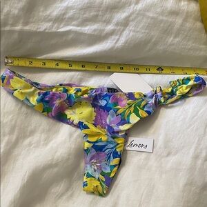 For Love And Lemons Floral Bikini thong bottom - daffodil